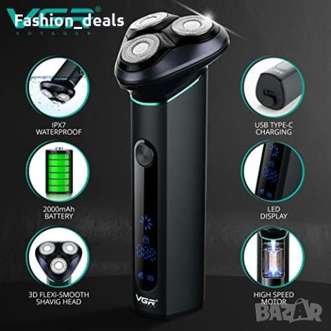 Нова Електрическа водоустойчива ротационна самобръсначка тример за мъже, снимка 4 - Тримери - 41756222