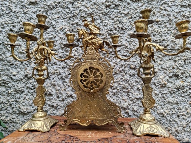 Антикварен Бронзов Часовник и Свещници "1960г" , снимка 16 - Антикварни и старинни предмети - 40151307