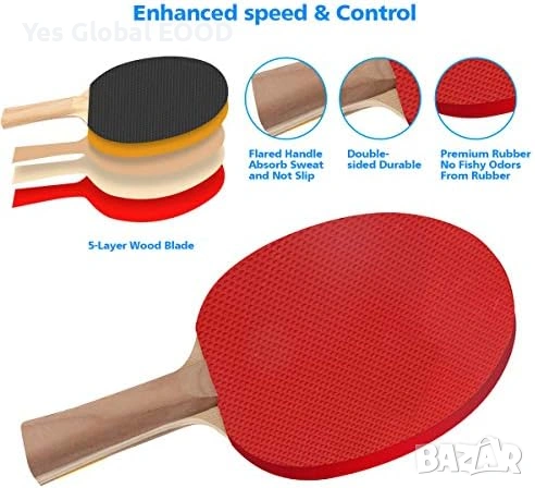 FBSPORT комплект за тенис на маса 2 ракети, снимка 4 - Тенис - 53620825