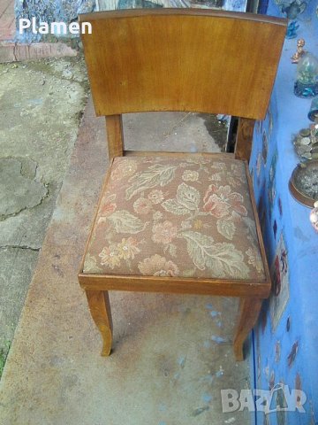 Стар български буков тапициран с пружини стол, снимка 3 - Други ценни предмети - 40896974