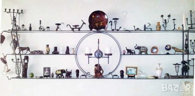 Стенeн рафт (етажерка) от ковано желязо , снимка 2 - Етажерки - 53309896