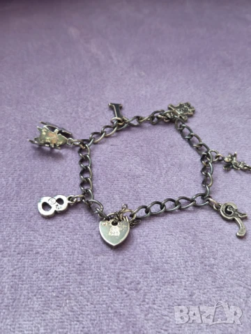 Антикварна сребърна гривна с талисмани , снимка 11 - Гривни - 51079231