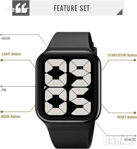 Yuxier Мъжки електронен часовник с цифров дисплей, снимка 6 - Мъжки - 44279372
