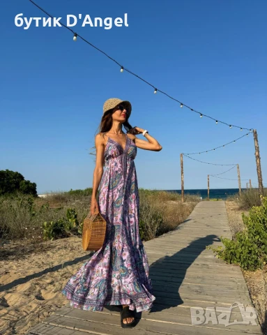 Разкошна дълга рокля с флорален принт