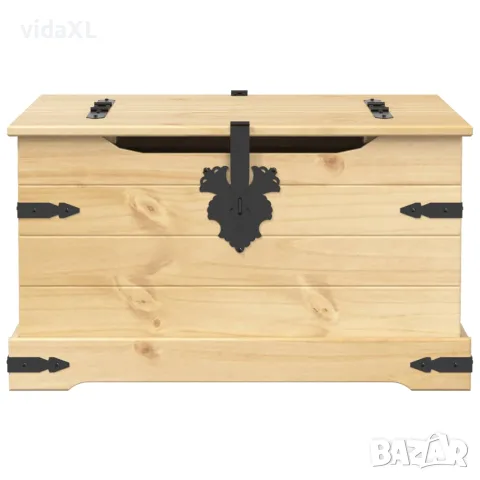vidaXL Кутия за съхранение "Corona" 78x78x45 см борово дърво масив, снимка 4 - Скринове - 56147443