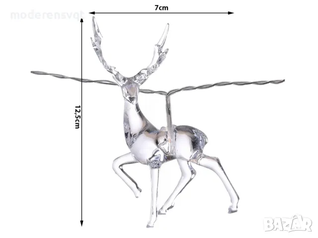 Коледни лампички еленски гирлянд 10 LED за елха, снимка 7 - Декорация за дома - 48132124
