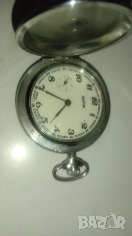 Джобен антикварен часовник Molnija, снимка 2 - Антикварни и старинни предмети - 41501135