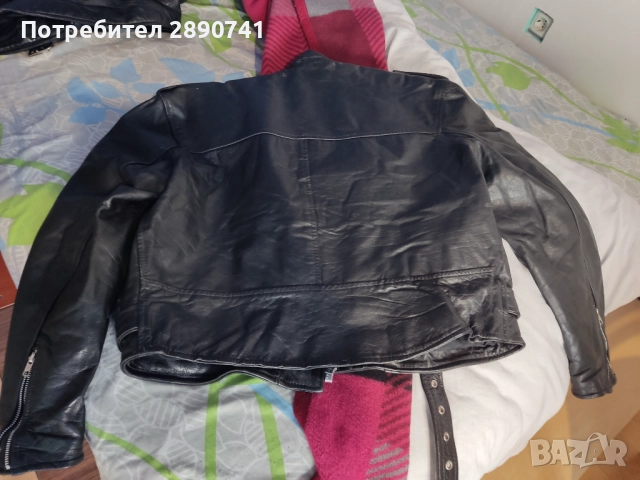 Две запазени мъжки рокерски яакета от естествена кожа размер L, снимка 3 - Якета - 52919298