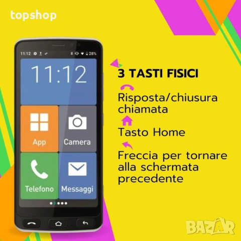 Смартфон за възрастни на български Smart Senior STS550 – SOS бутон и База за зареждане, снимка 5 - Други - 53287744