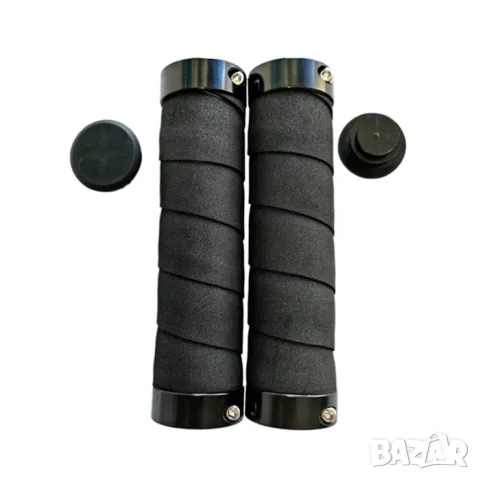 Черни меки ръкохватки за велосипед 120 mm с отвор 20 mm