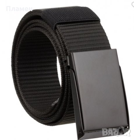 Мъжки регулируем колан  с матирана метална катарама в черен цвят. 120х3,8 см