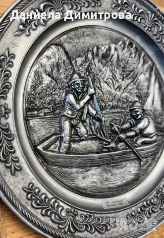 Масивна калаена чиния, снимка 2 - Антикварни и старинни предмети - 53726965