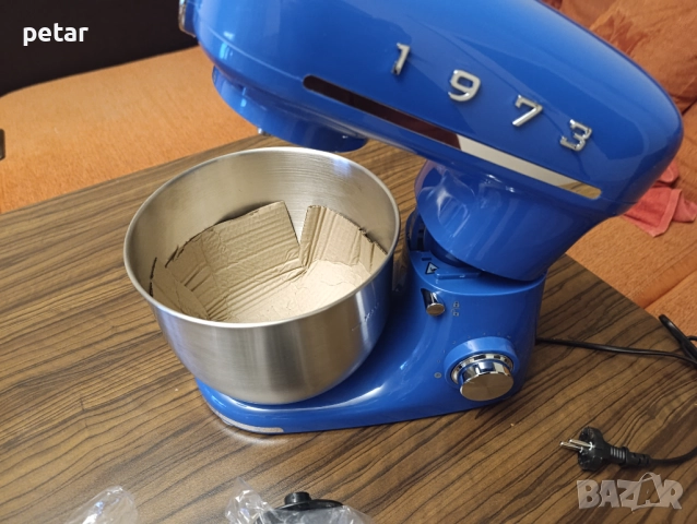 SilverCrest SKML 600 BA1 600W Ретро Син Кухненски робот, снимка 12 - Миксери - 52776893