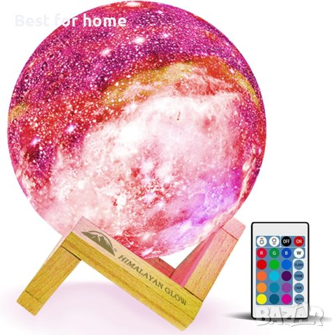 3D Galaxy Moon Lamp акумулаторна ЛЕД лампа с дистанционно, снимка 3 - Декорация за дома - 42402245