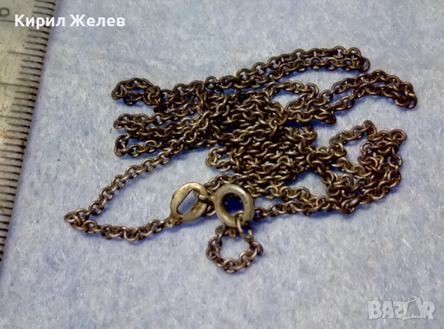 СТАР ФИН СРЕБЪРЕН СИНДЖИР СИНДЖИРЧЕ ПАТИНИРАНО СРЕБРО 925 СРЕБЪРНА ВЕРИЖКА За МЕДАЛЬОН 50173, снимка 8 - Антикварни и старинни предмети - 50136144