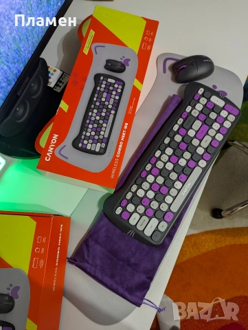 Безжичен комплект клавиатурата и мишка с пад, снимка 2 - Клавиатури и мишки - 53080824