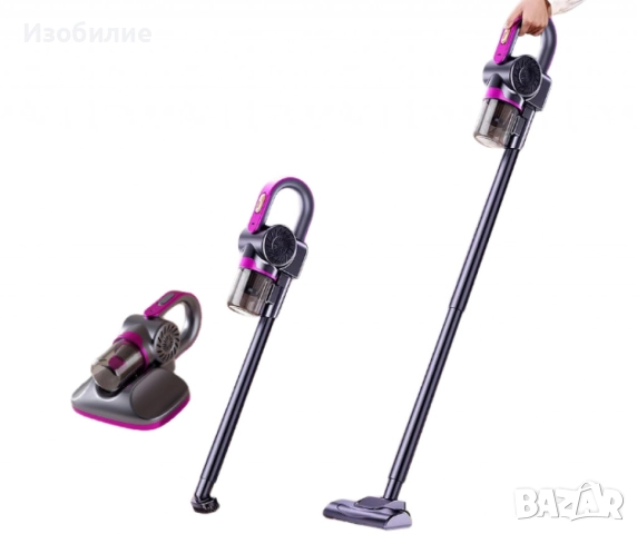 Безжична преносима прахосмукачка с голямо засмукване за отстраняване на ултравиолетови акари 3 в 1 .