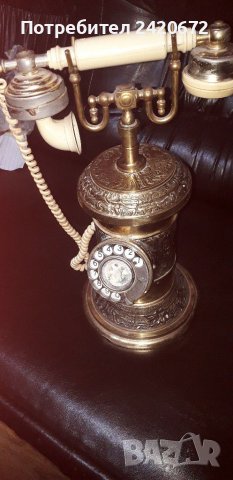 Ретро  бронзов  телефон N.E.C, снимка 6 - Антикварни и старинни предмети - 41649544