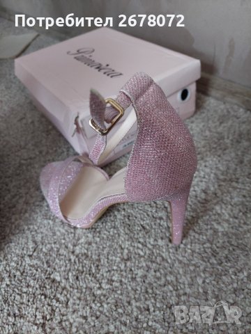 Дамски розови сандали на ток, снимка 5 - Дамски обувки на ток - 41591875
