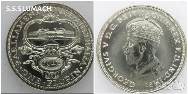  Сребърна монета 1 ФЛОРИН AUSTRALIAN PARLIAMENT HOUS 🔥🔥🔥