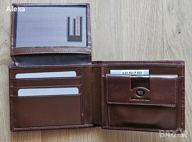 Мъжки кожен портфейл Pierre Cardin кафяв НОВ, снимка 3 - Портфейли, портмонета - 53735382