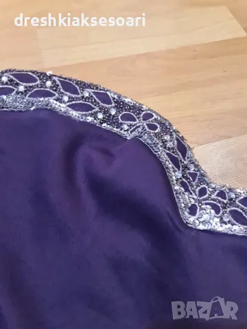 Официална рокля в лилаво с пайети и камъни, снимка 3 - Рокли - 48342980