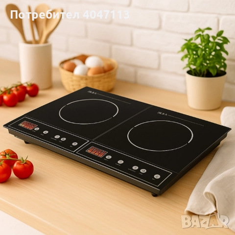 Двоен индукционен котлон Royalty Line RL-DIP4000.2 - 1400W+2000W, 80°C- 270°C, , снимка 5 - Котлони - 51697283