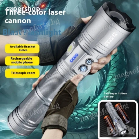 Мощен LED алуминиев фенер Функция Powerbank 5 цвята на светене, снимка 2 - Къмпинг осветление - 53167853