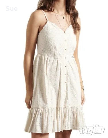 Superdry лятна дантелена рокля в екрю бохо стил, снимка 2 - Рокли - 51178227