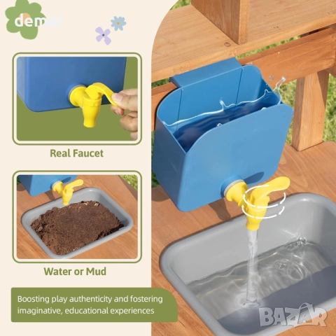 OOOK Детски кухненски комплект с навес, 3+ години, масивна ела, снимка 4 - Образователни игри - 52403381