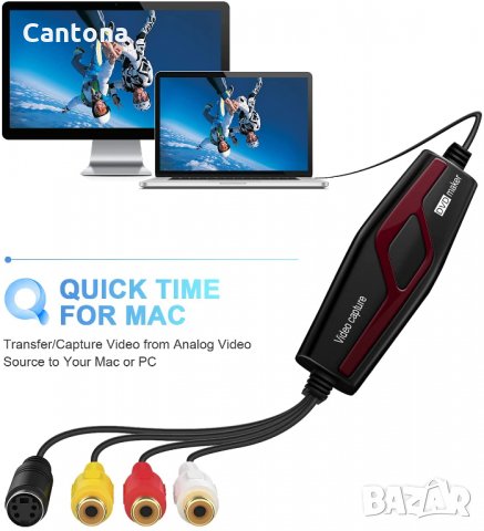 USB адаптер за редактиране и запис на аналогово аудио и видео, RCA S - Video, DVD Maker, снимка 3 - Чанти, стативи, аксесоари - 35974841