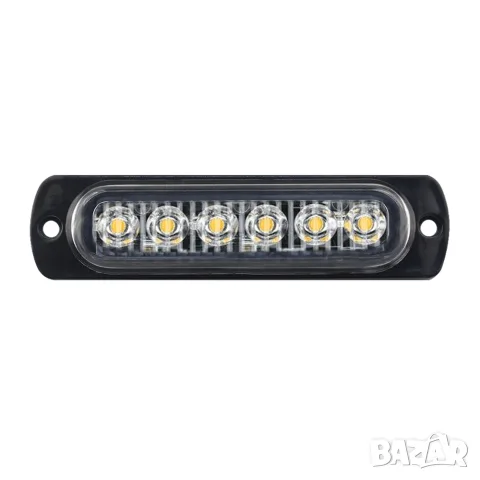 Мигащ LED габарит с рефлектор 6 LED 12-24V с бяла светлина