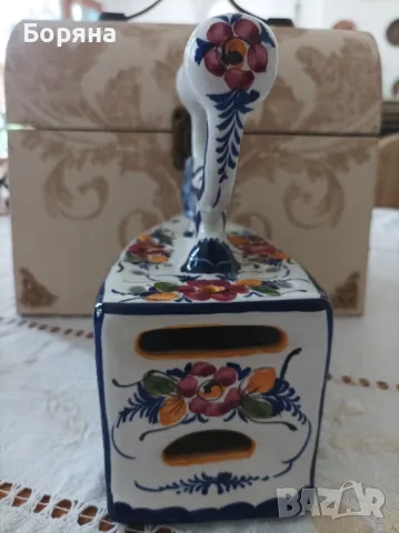 Португалска бяла керамика ръчно декорирана, снимка 2 - Декорация за дома - 49673322