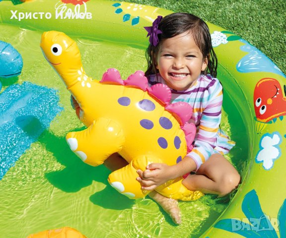 Надуваем басейн с динозаври Надуваем център за игра с пързалка Intex дино, снимка 4 - Басейни и аксесоари - 44430214