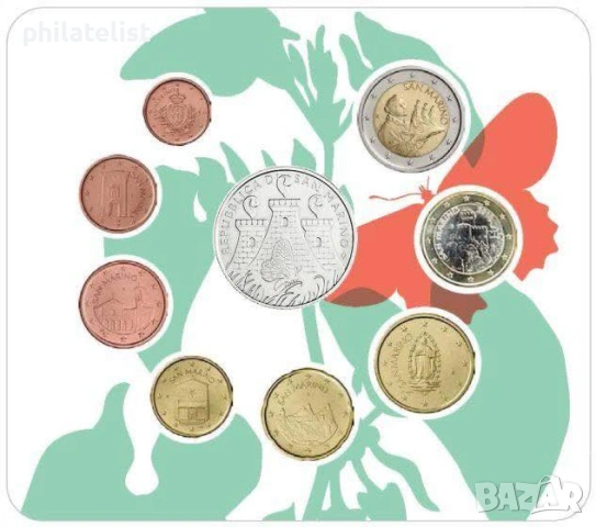 Сан Марино 2024 – банков Евро сет от 1 цент до 2 евро + Възпоменателна сребърна монета, снимка 6 - Нумизматика и бонистика - 53698108