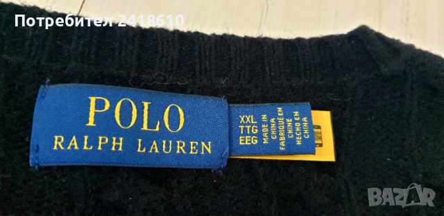 POLO Ralph Lauren Cable Wool / Knit Mens Size 2XL  ОРИГИНАЛ! Мъжки Пуловер!, снимка 4 - Пуловери - 52682682