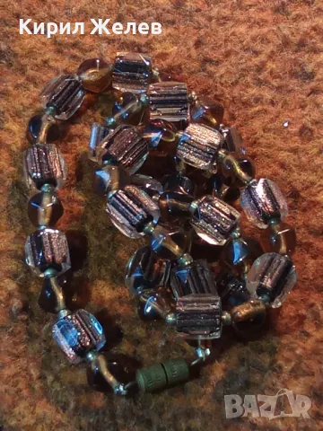 СТАР РЕТРО ГЕРДАН МЪНИСТЕНА ОГЪРЛИЦА с ФАСЕТИРАНИ ЦВЕТНИ КРИСТАЛИ и БРОНЗОВА ЗАКОПЧАЛКА 39688, снимка 10 - Антикварни и старинни предмети - 47284288
