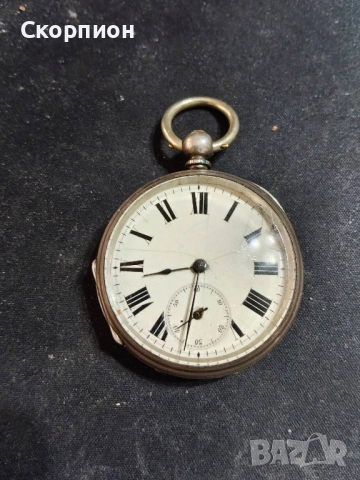 Швейцарски СРЕБЪРЕН джобен часовник 1900г. с ключе - 10 РУБИНА ПРОМОЦИЯ, снимка 15 - Джобни - 50419600