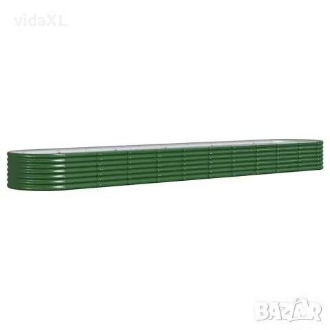 vidaXL Градинска повдигната леха поцинкована стомана зелена