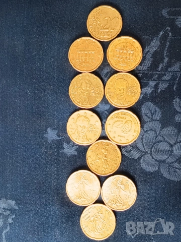 20 евро цента от различни години и държави 11бр.