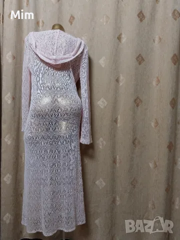 М Дълга плетена жилетка с качулка , снимка 5 - Жилетки - 47287192