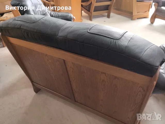 Комплект дивани - Естествена кожа, снимка 11 - Дивани и мека мебел - 49338615