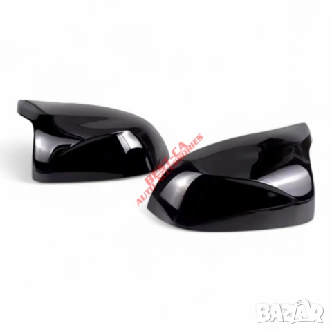 Капаци за огледала със щипки черен пиано лак Batman Style подходящи за BMW X3 (F25), X5 (F15), X6 , снимка 4 - Аксесоари и консумативи - 53614404