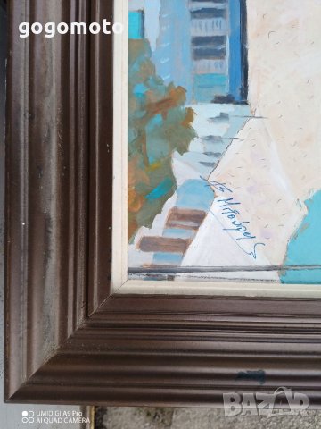 Стара картина, подписана от двама автори, морски пейзаж, снимка 18 - Антикварни и старинни предмети - 35923421