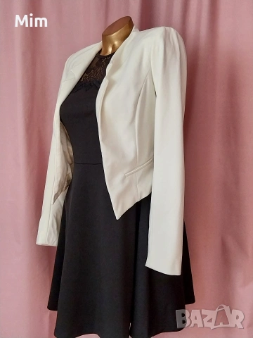 S Черна, бяла рокля и бяло сако, снимка 8 - Рокли - 53853600