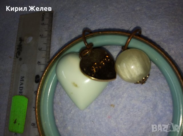 ЕФЕКТНА ДВОЙНА ВИНТИДЖ - АРТ ГРИВНА със СЪРЧИЦА и ПЕРЛИЧКА - БРОНЗ и СИНТЕТИКА 38859, снимка 9 - Гривни - 42116737