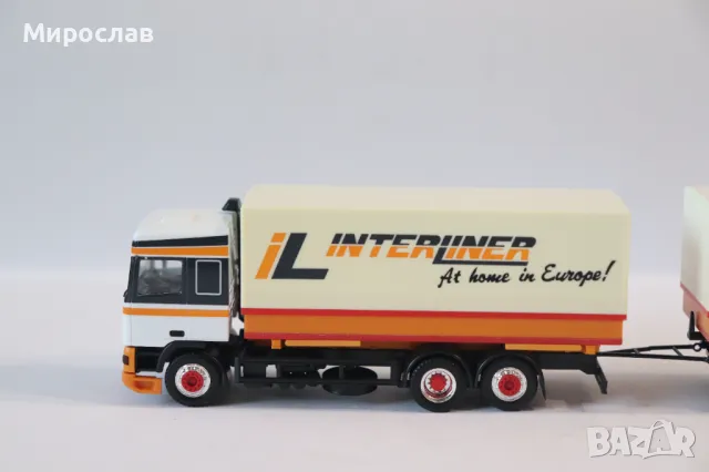 HERPA H0 1/87 ДАФ DAF КАМИОН ТИР МОДЕЛ КОЛИЧКА РЕМАРКЕ, снимка 2 - Колекции - 49963252