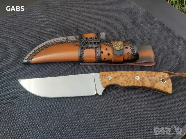 Масивен ловен нож с кожена кания,фултанг, снимка 7 - Ножове - 49294968