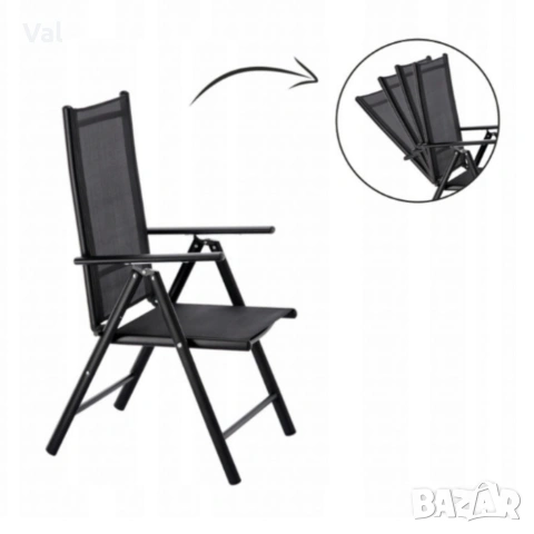Сгъваем стоманен стол с регулиране на облегалката - издръжливост и елегантен дизайн, снимка 14 - Градински мебели, декорация  - 53833307