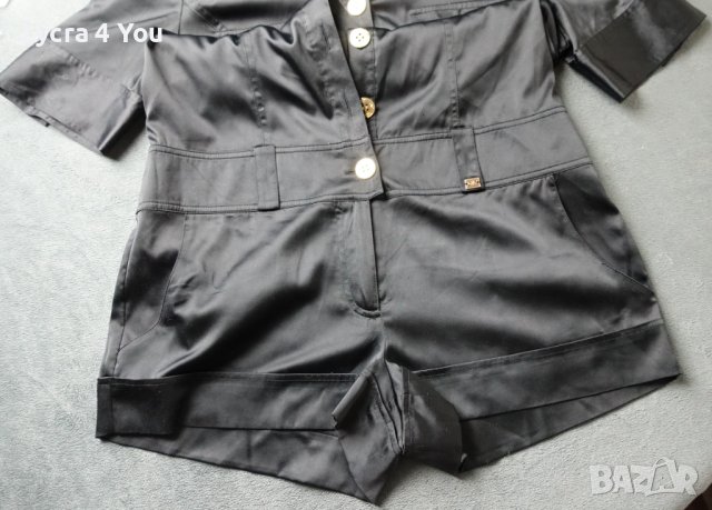 Apart S/M къс дамски черен гащеризон от сатен, снимка 4 - Гащеризони - 40940777